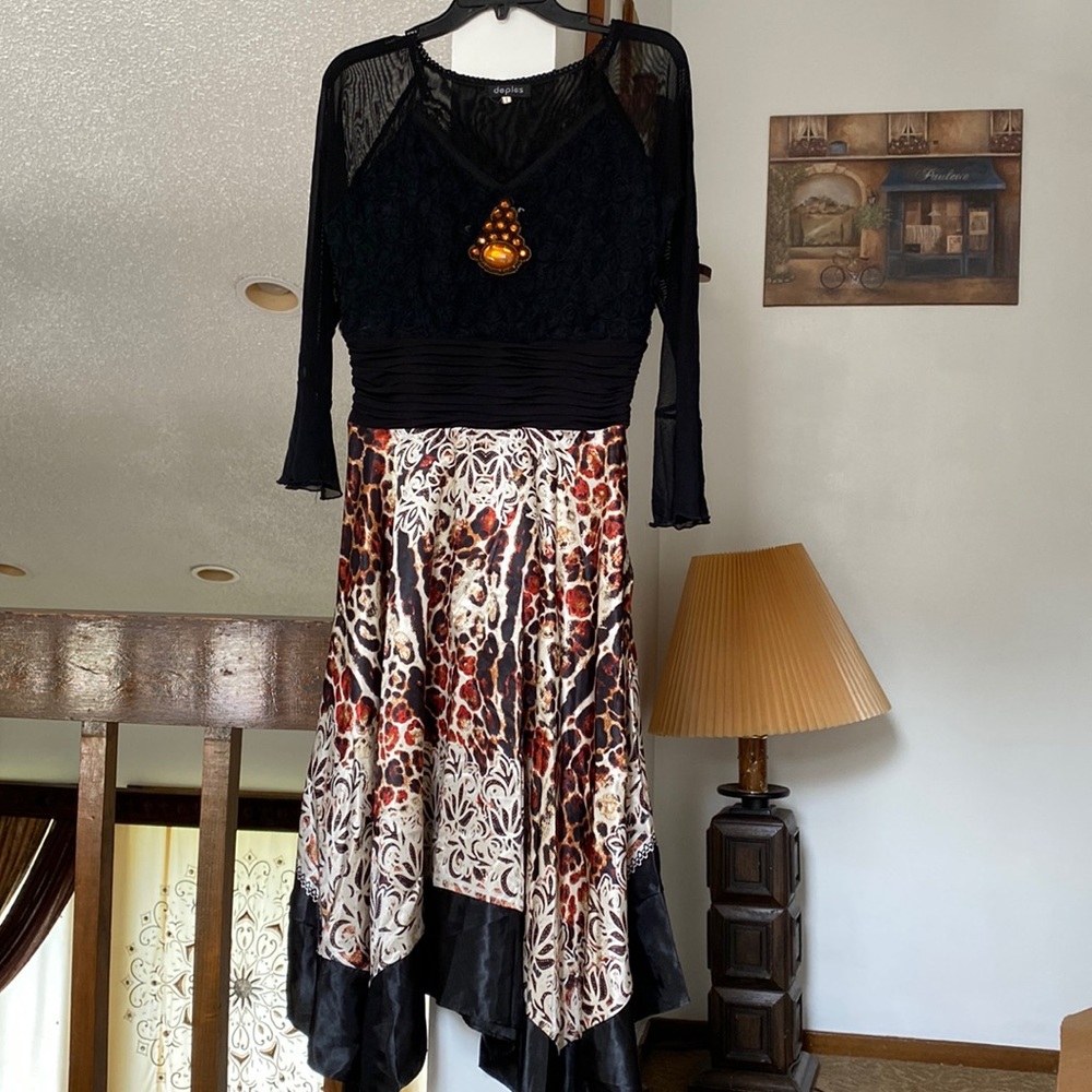 Beautiful net & silk long frock
